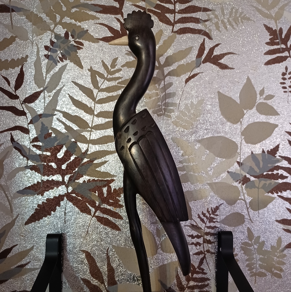 Vintage Ironwood Crane Bird Figure